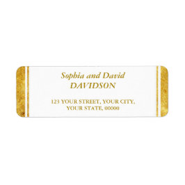 Elegant Gold Foil Lijst Wedding Retour Adres Etiket