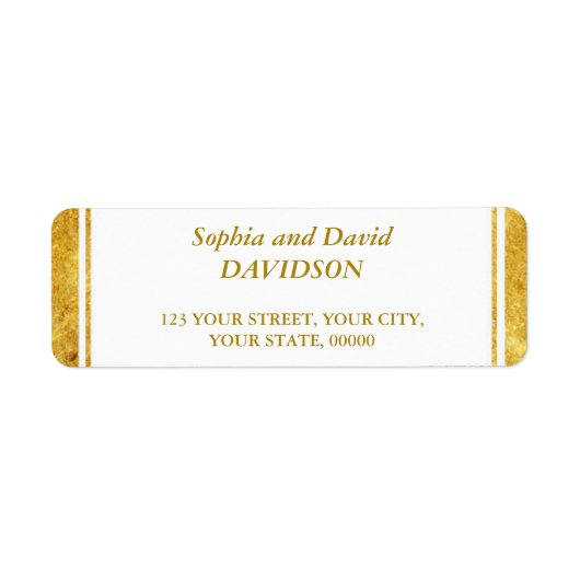 Elegant Gold Foil Lijst Wedding Retour Adres Etiket (Voorkant)