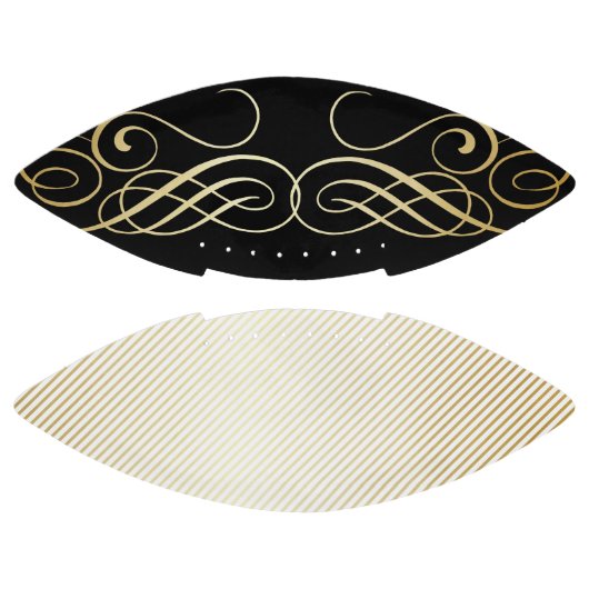 Elegant Gold Foil Look Scrollwork Script Stripes American Football (Panelen)