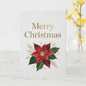 Elegant Gold Foil Merry Christmas Card Kaart (Gele Bloem)