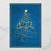 Elegant Gold Foil Merry kerst Folie Feestdagenkaart (Voorkant)