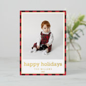 Elegant Gold Foil Merry kerstfeestdag Kaart (Staand Voorkant)