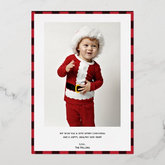 Elegant Gold Foil Merry kerstfeestdag Kaart (Achterkant)