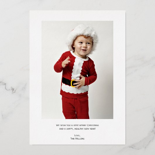 Elegant Gold Foil Merry kerstfeestdag Kaart (Achterkant)