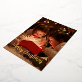 Elegant Gold Foil Merry kerstfeestdag Kaart (Gedraaid)