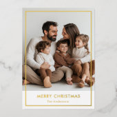 Elegant Gold Foil Merry Kerstmis op maat Folie Uitnodiging (Voorkant)
