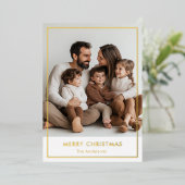 Elegant Gold Foil Merry Kerstmis op maat Folie Uitnodiging (Staand Voorkant)