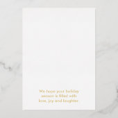 Elegant Gold Foil Merry Kerstmis op maat Folie Uitnodiging (Achterkant)