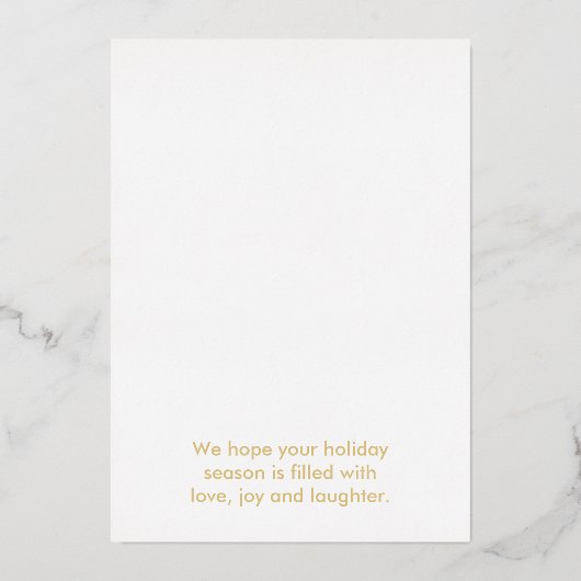 Elegant Gold Foil Merry Kerstmis op maat Folie Uitnodiging (Achterkant)
