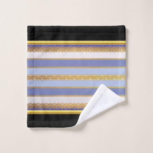 Elegant Gold Foil met blauw en wit Stripe Bath Bad Handdoek (Wasdoekje)