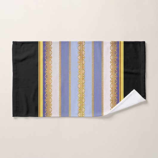 Elegant Gold Foil met blauw en wit Stripe Bath Bad Handdoek (Handdoek)