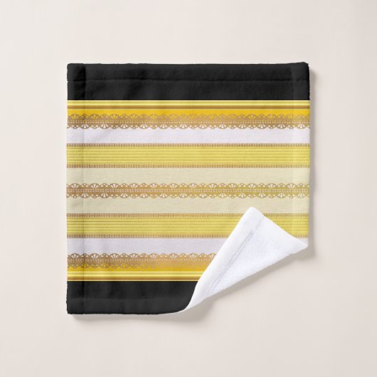 Elegant Gold Foil met geel en wit Stripe Bat Bad Handdoek (Wasdoekje)