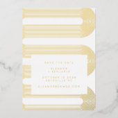 Elegant Gold Foil Modern Lines Save the Date Kaart (Voorkant)