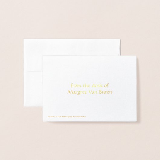 Elegant Gold Foil Monogram Note Kaart (Met envelop)