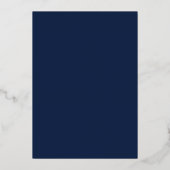 Elegant Gold Foil | Navy Blue Graduation Party Folie Uitnodiging (Achterkant)