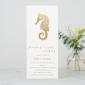 ELEGANT GOLD FOIL NAVY SEAHORSE ENGAGTY KAART (Staand voorkant)