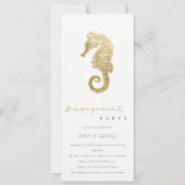 ELEGANT GOLD FOIL NAVY SEAHORSE ENGAGTY KAART (Voorkant)