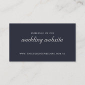 ELEGANT GOLD FOIL NAVY SEAHORSE WEDDING WEBSITE VISITEKAARTJE (Achterkant)
