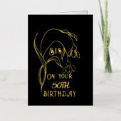 Elegant Gold Foil One Flower 50th Zuster Birthday Folie Wenskaart (Voorkant)