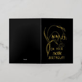 Elegant Gold Foil One Flower 50th Zuster Birthday Folie Wenskaart (Buiten Laag)