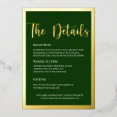 Elegant Gold Foil op Green Details Kaart (Voorkant)