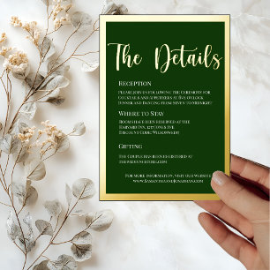 Elegant Gold Foil op Green Details Kaart