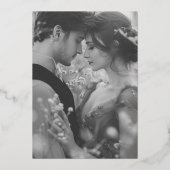 Elegant Gold Foil Pink Ribbon Wedding Folie Uitnodiging (Achterkant)