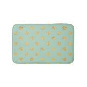 Elegant Gold Foil Polka Dot Pattern - Blauwgroen G Badmat (Voorkant)