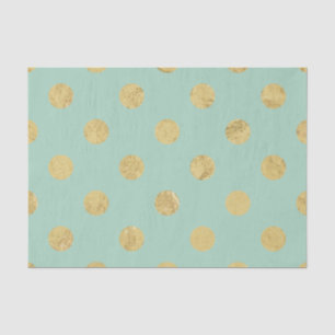 Elegant Gold Foil Polka Dot Pattern - Blauwgroen G Tissuepapier