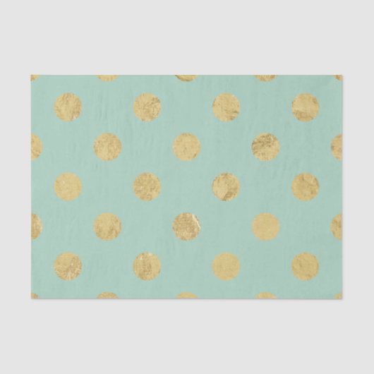 Elegant Gold Foil Polka Dot Pattern - Blauwgroen G Tissuepapier (Voorkant)