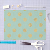Elegant Gold Foil Polka Dot Pattern - Blauwgroen G Tissuepapier (Craft)