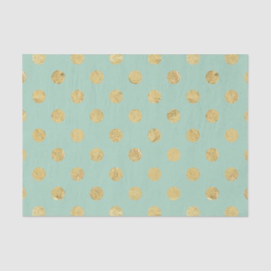 Elegant Gold Foil Polka Dot Pattern - Blauwgroen G Tissuepapier (Voorkant)