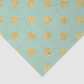 Elegant Gold Foil Polka Dot Pattern - Blauwgroen G Tissuepapier (Detail)