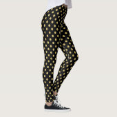 Elegant Gold Foil Polka Dot Pattern - Gold & Black Leggings (Rechts)