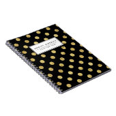 Elegant Gold Foil Polka Dot Pattern - Gold & Black Notitieboek (Rechterzijde)