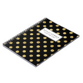 Elegant Gold Foil Polka Dot Pattern - Gold & Black Notitieboek (Linkerzijde)