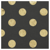 Elegant Gold Foil Polka Dot Pattern - Gold & Black Stof (Close Up)