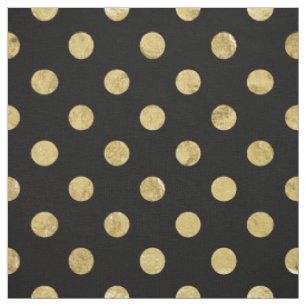 Elegant Gold Foil Polka Dot Pattern - Gold & Black Stof
