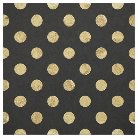 Elegant Gold Foil Polka Dot Pattern - Gold & Black Stof (Swatch)