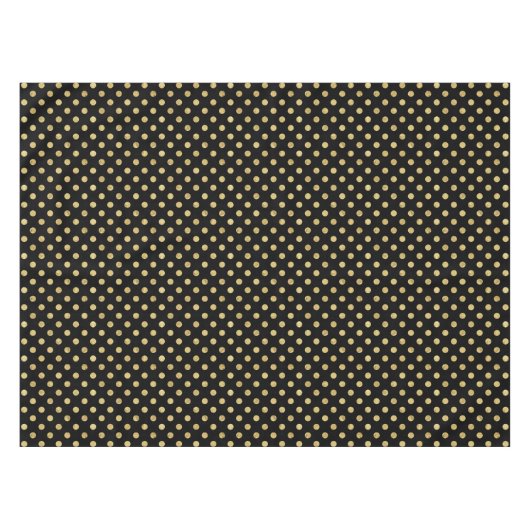 Elegant Gold Foil Polka Dot Pattern - Gold & Black Tafelkleed (Voorkant (Horizontaal))