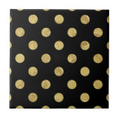 Elegant Gold Foil Polka Dot Pattern - Gold & Black Tegeltje (Voorkant)