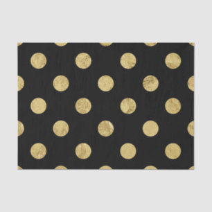 Elegant Gold Foil Polka Dot Pattern - Gold & Black Tissuepapier