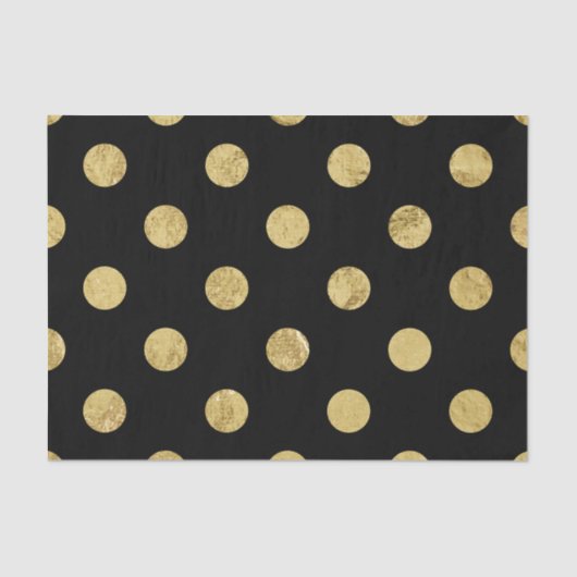 Elegant Gold Foil Polka Dot Pattern - Gold & Black Tissuepapier (Voorkant)