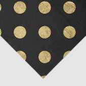 Elegant Gold Foil Polka Dot Pattern - Gold & Black Tissuepapier (Detail)