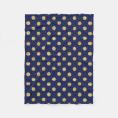 Elegant Gold Foil Polka Dot Pattern - Gold & Blue Fleece Deken (Voorkant)