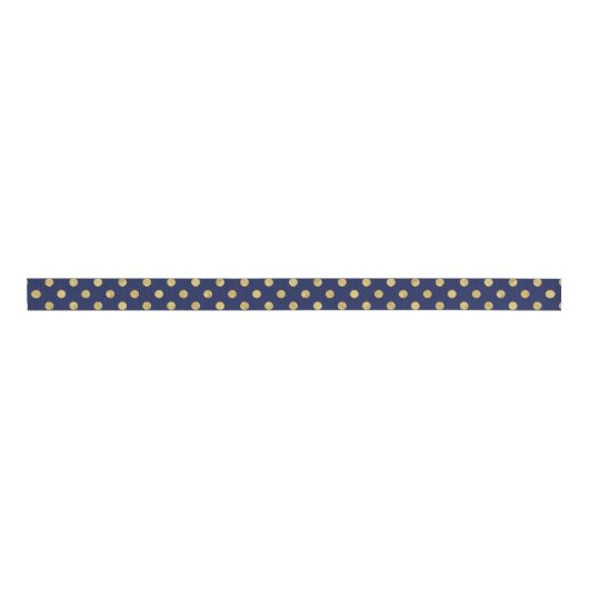 Elegant Gold Foil Polka Dot Pattern - Gold & Blue Grosgrain Lint (Voorkant)