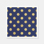 Elegant Gold Foil Polka Dot Pattern - Gold & Blue Servetten (Voorkant)