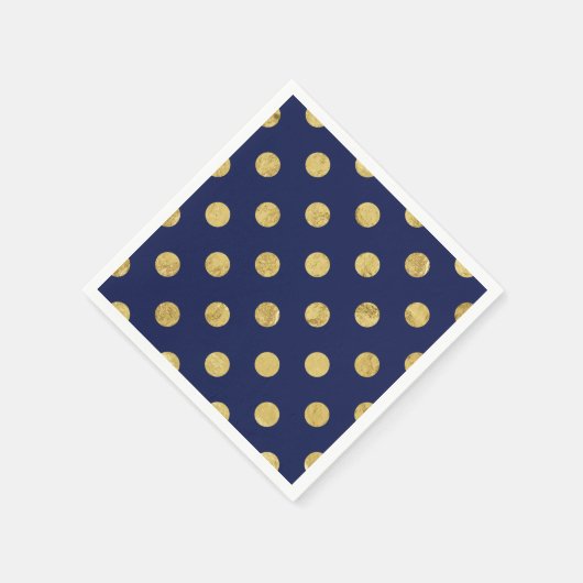 Elegant Gold Foil Polka Dot Pattern - Gold & Blue Servetten (Hoek)