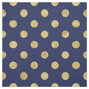 Elegant Gold Foil Polka Dot Pattern - Gold & Blue Stof
