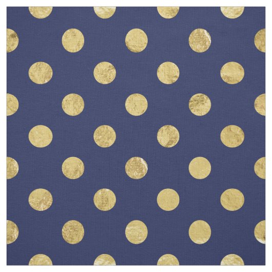 Elegant Gold Foil Polka Dot Pattern - Gold & Blue Stof (Swatch)
